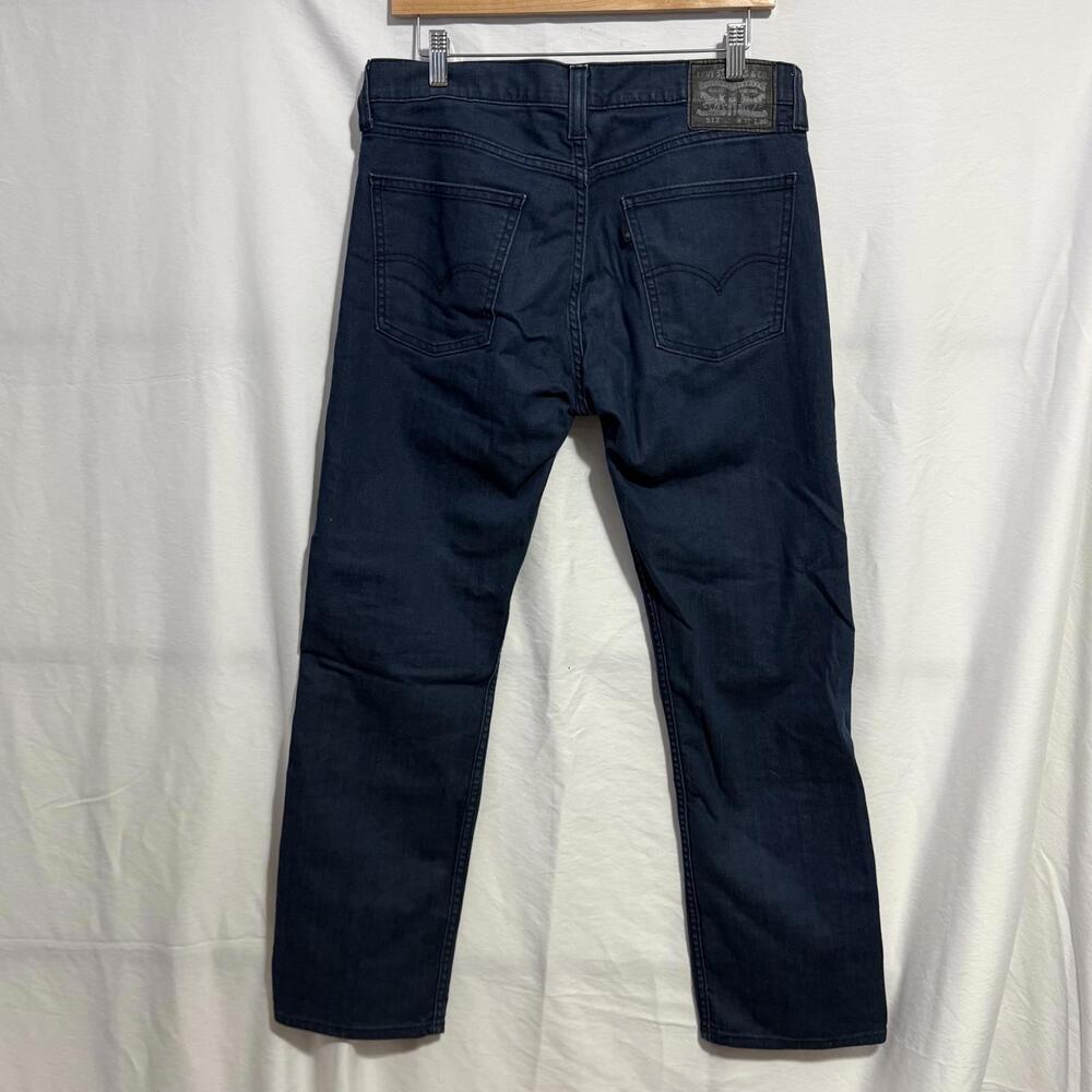 Levi’s 513 Slim Straight Jeans Mens 32x30 Dark Wash Stretch Denim - Picture 3 of 5